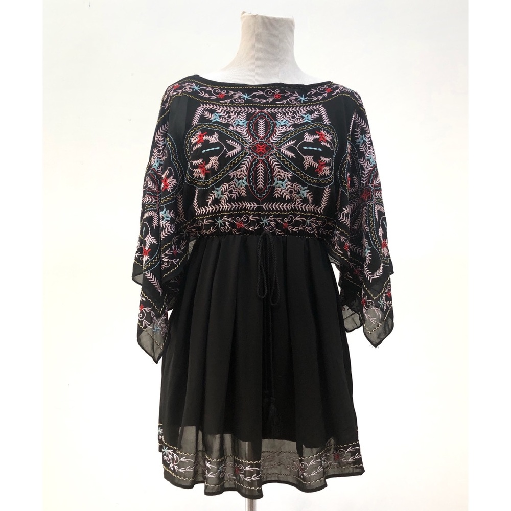 Black dress with embroidery